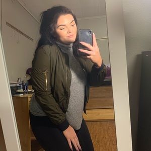 Olive green bomber jacket